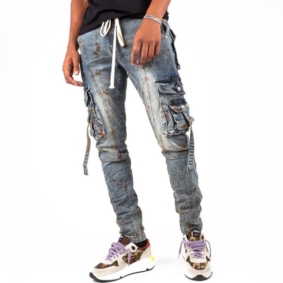 THRT Cargo DENIM brown COPPER Skinny jeans - Picture 2 of 4